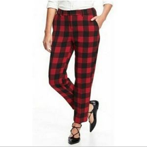 Old Navy Harper Ankle Mid Rise Check Plaid Pants